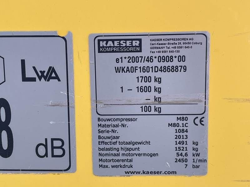 Hof-Kompressor del tipo Kaeser M 80 - N, Gebrauchtmaschine In Waregem (Immagine 4)