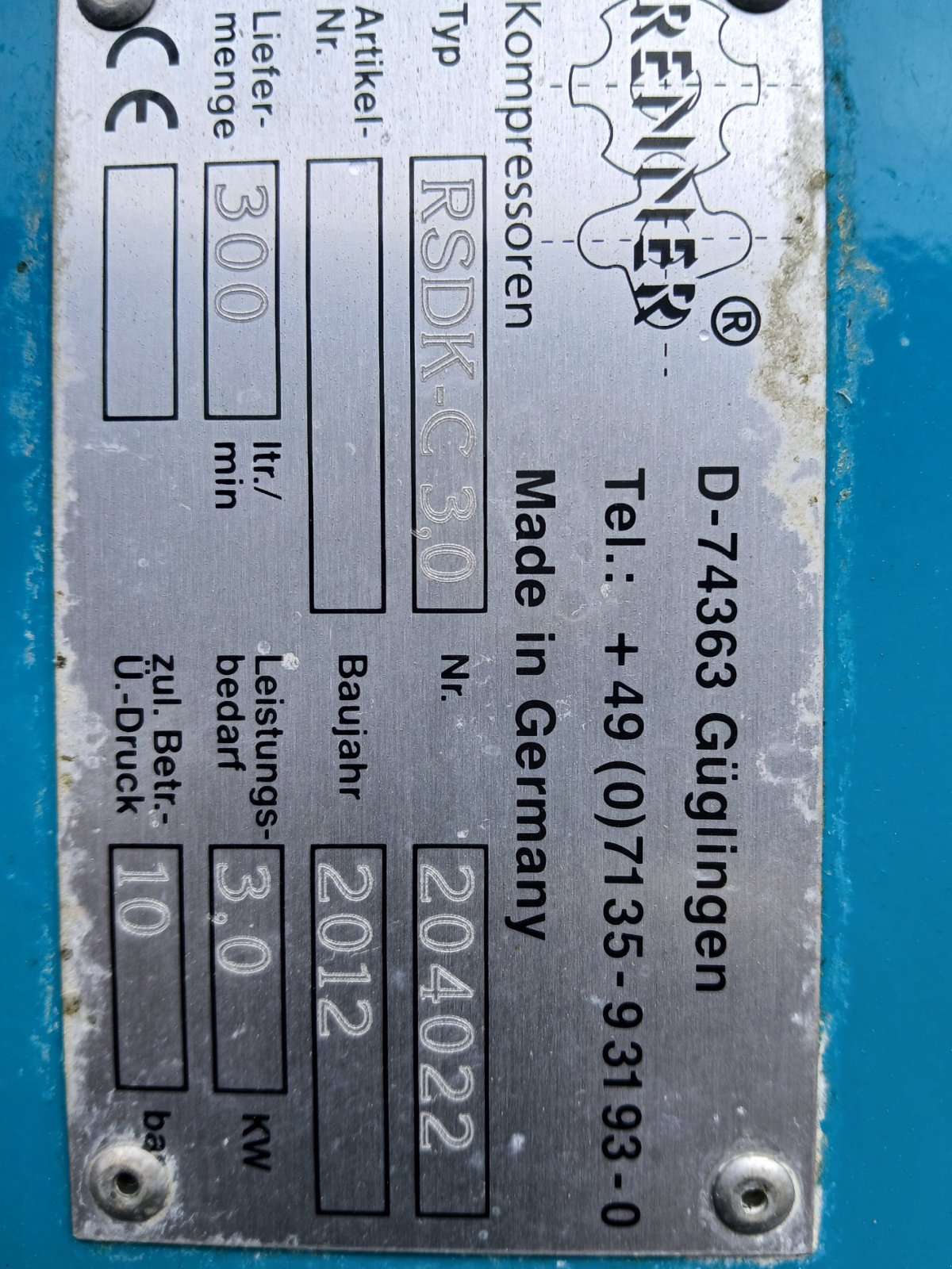 Hof-Kompressor of the type Renner Kompressor RSDK C 3,0, Gebrauchtmaschine in Sauerlach (Picture 2)