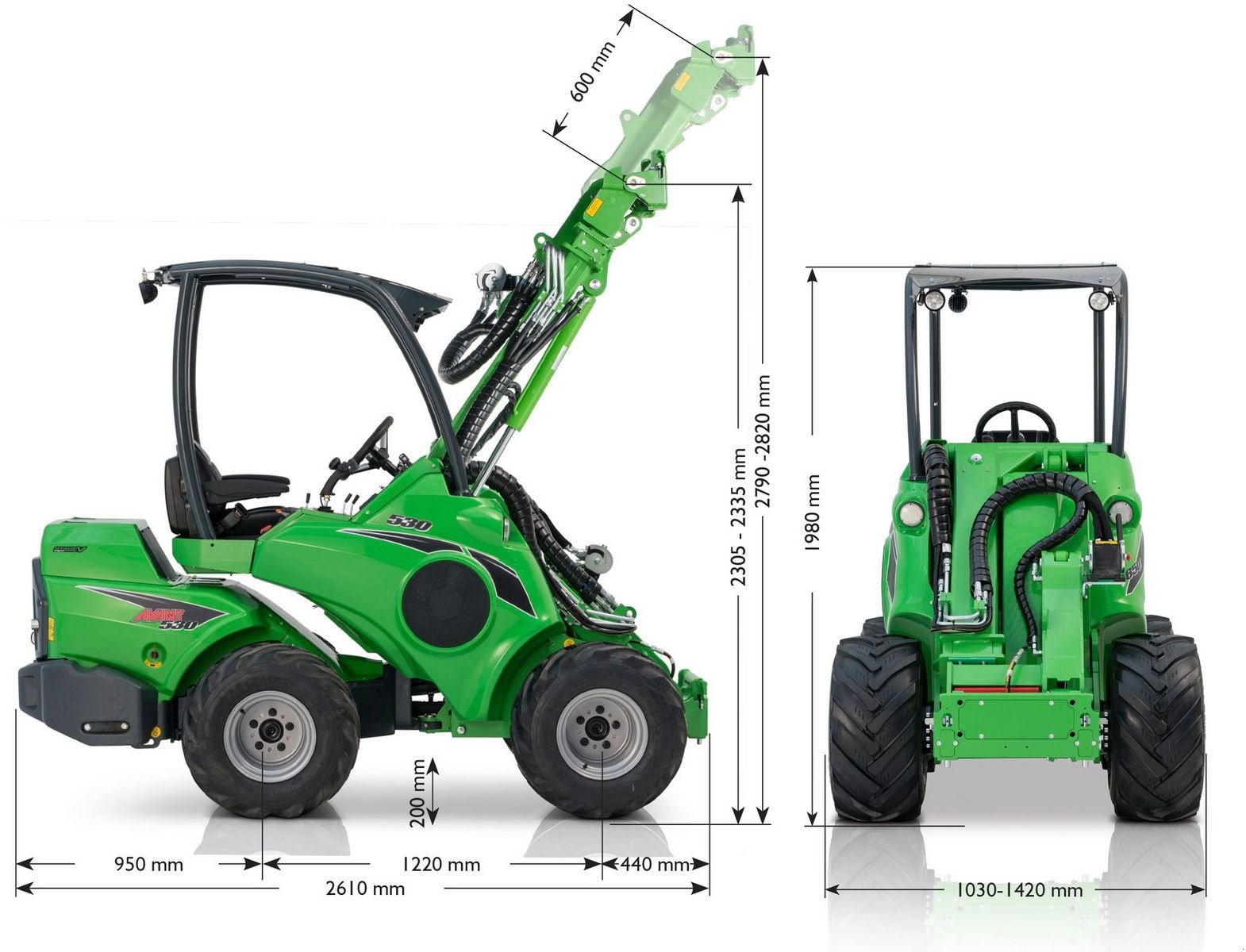 Hoflader des Typs Avant Avant Avant 530 Multifunktionslader + Austria Pa, Neumaschine in Waidhofen an der Thaya (Bild 2)