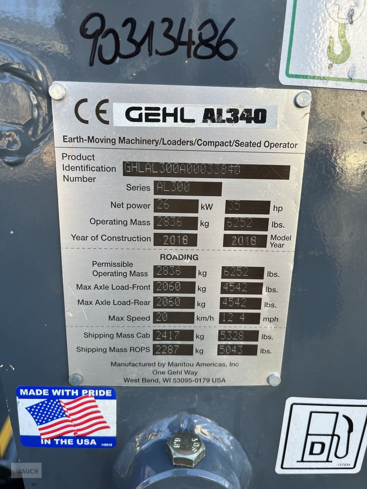 Hoflader Türe ait Gehl 340 mit Weidemann HV, Gebrauchtmaschine içinde Burgkirchen (resim 8)