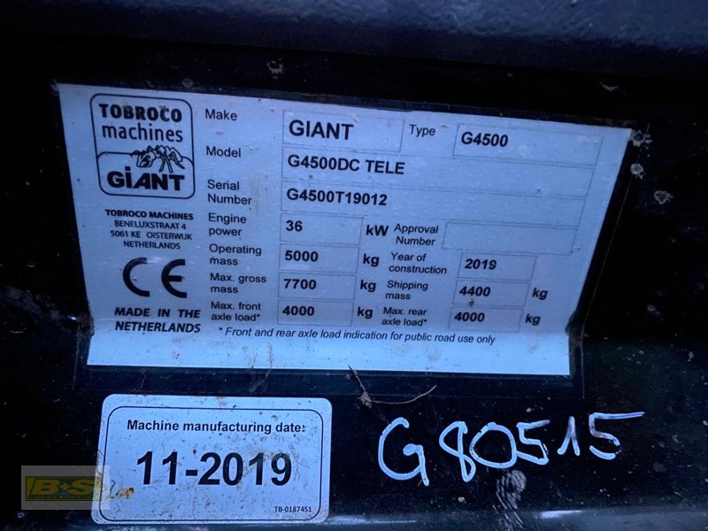 Hoflader typu GiANT G4500 Tele, Gebrauchtmaschine v Grabow (Obrázek 20)