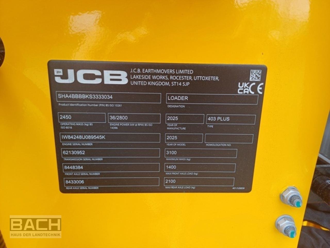 Hoflader of the type JCB 403 AGRI PLUS, Neumaschine in Boxberg-Seehof (Picture 8)