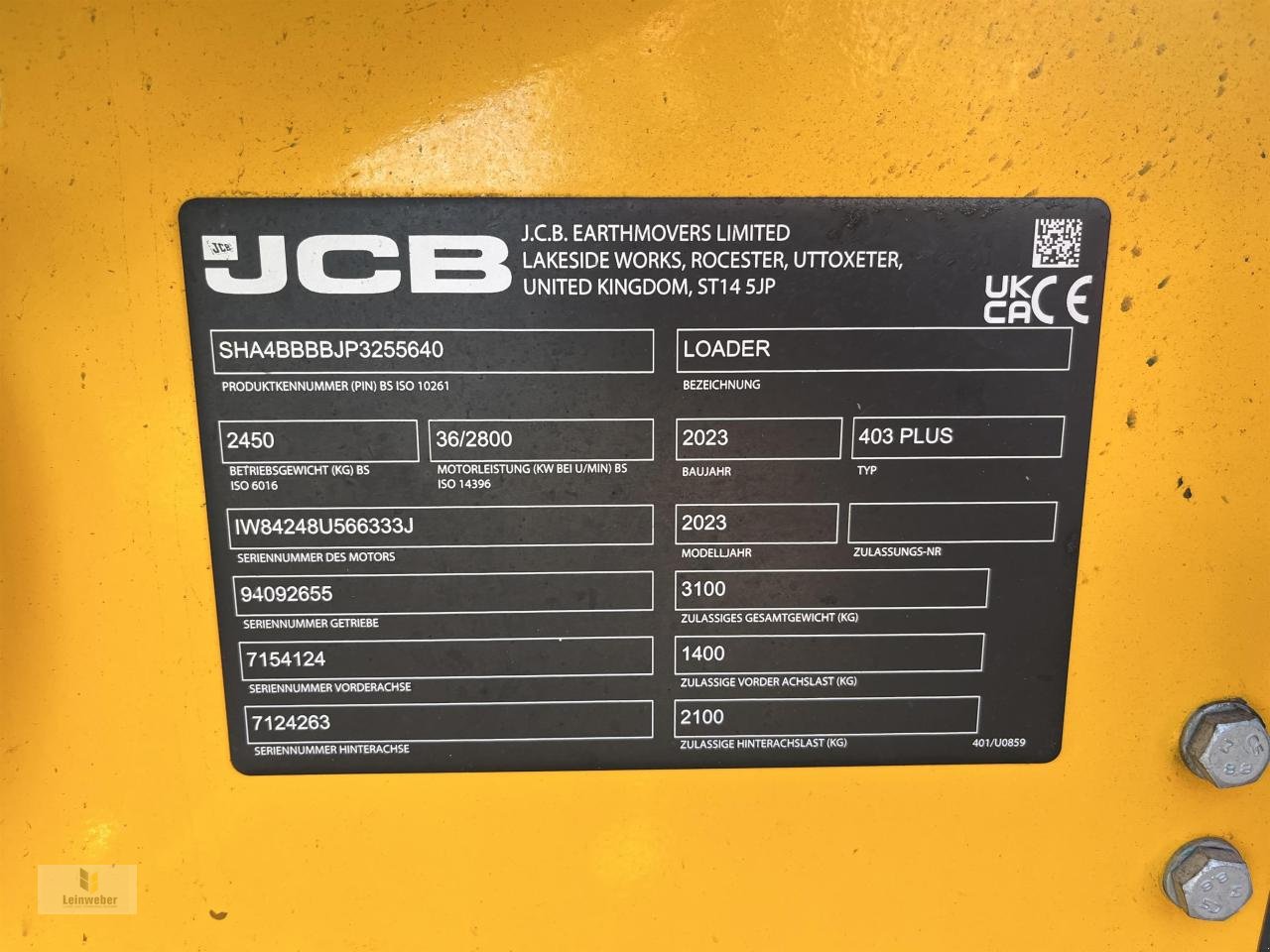 Hoflader typu JCB 403 PLUS Agri, Neumaschine v Neuhof - Dorfborn (Obrázek 8)