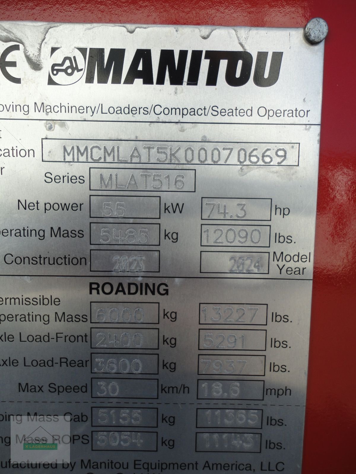 Hoflader typu Manitou MLA 516 T, Gebrauchtmaschine v Freistadt (Obrázek 3)