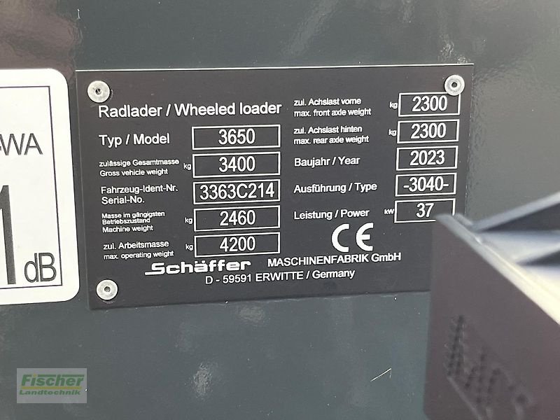 Hoflader типа Schäffer 3650, Gebrauchtmaschine в Kroppach (Фотография 7)