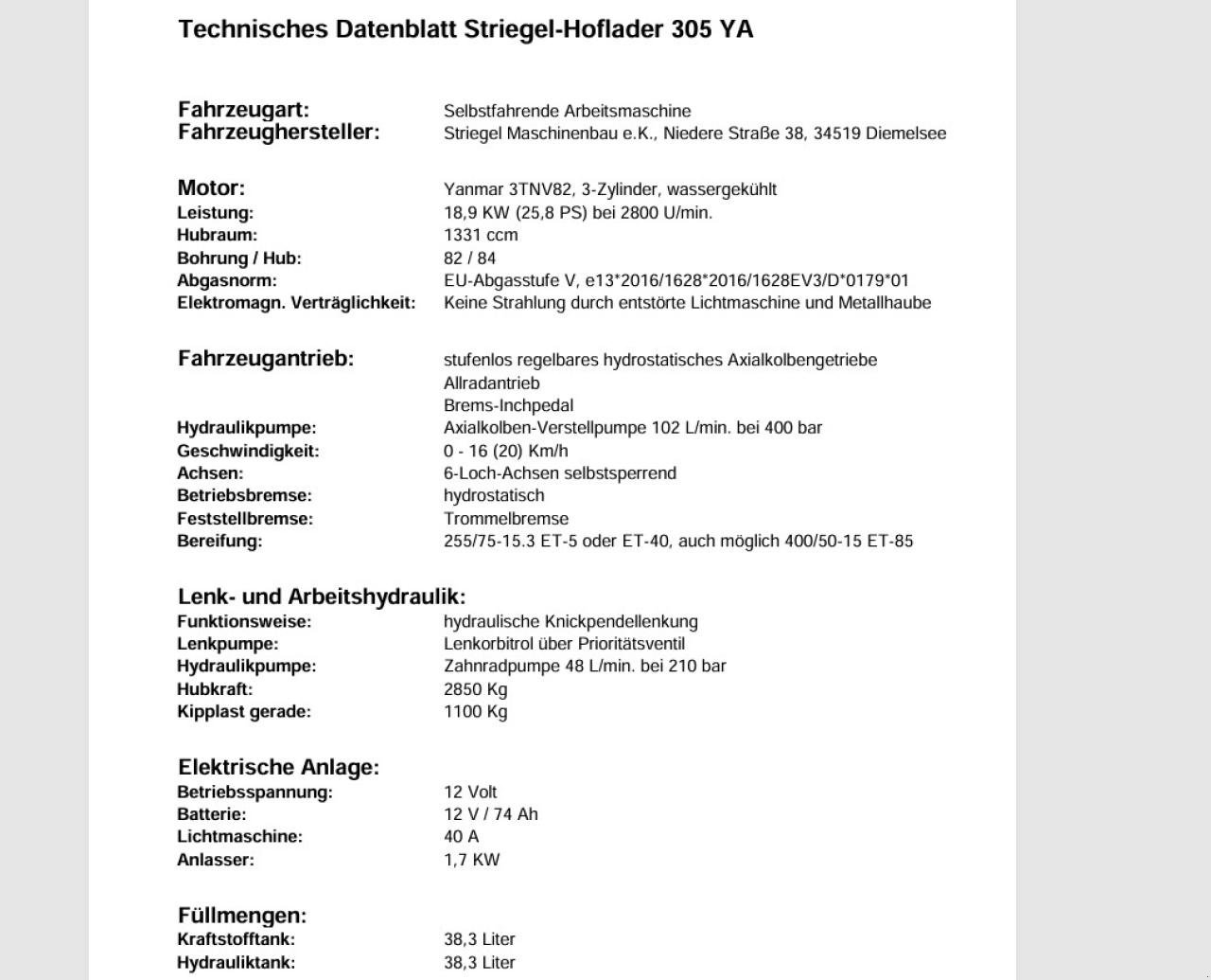Hoflader tipa Striegel UNI 305 YA, Neumaschine u Ampfing (Slika 14)