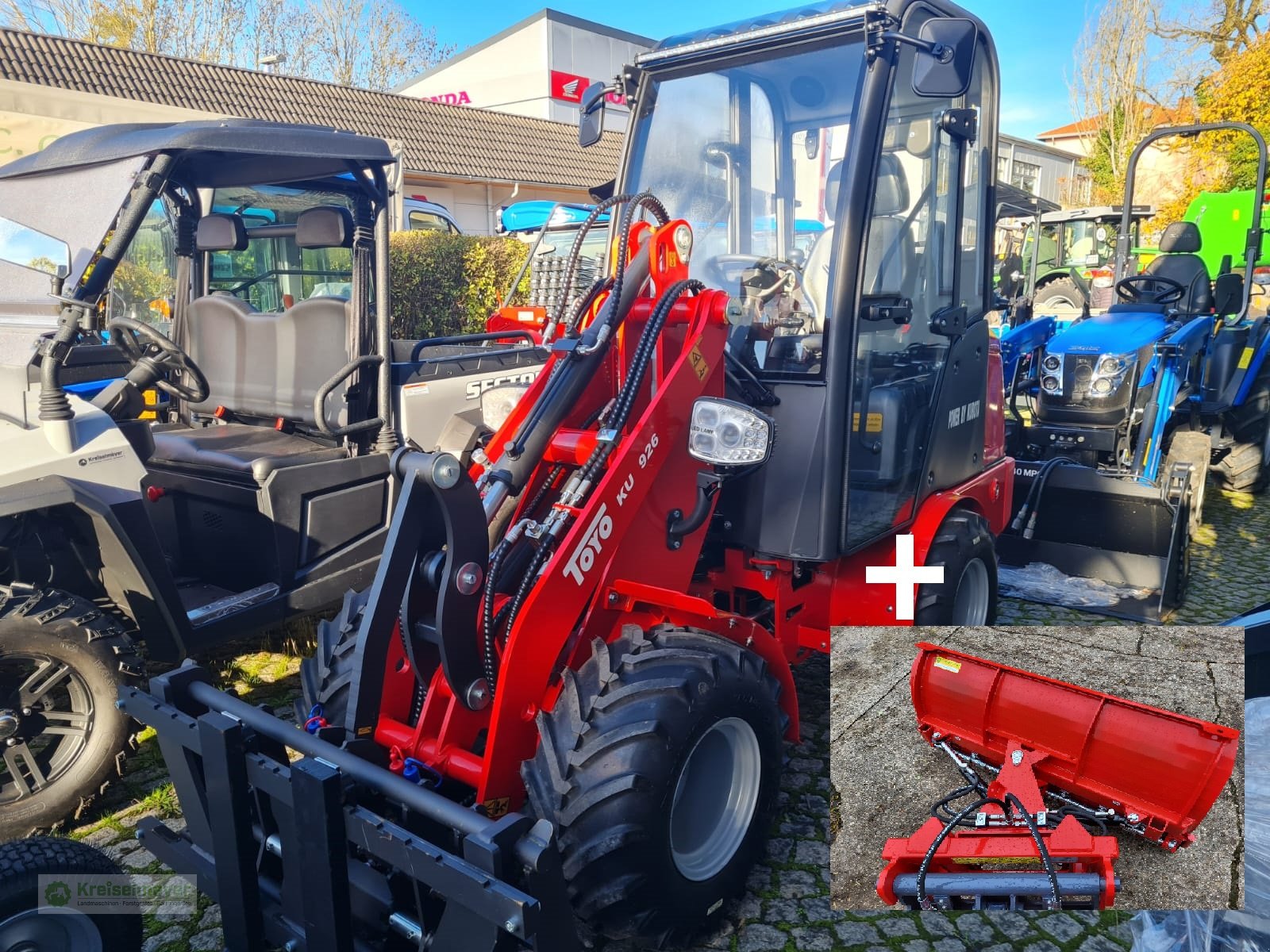 Hoflader des Typs Toyo 926 Kabine Euro-Aufnahme Winteraktion + Schaufel + Palettengabel + Schneeschild NEU, Neumaschine in Feuchtwangen (Bild 1)