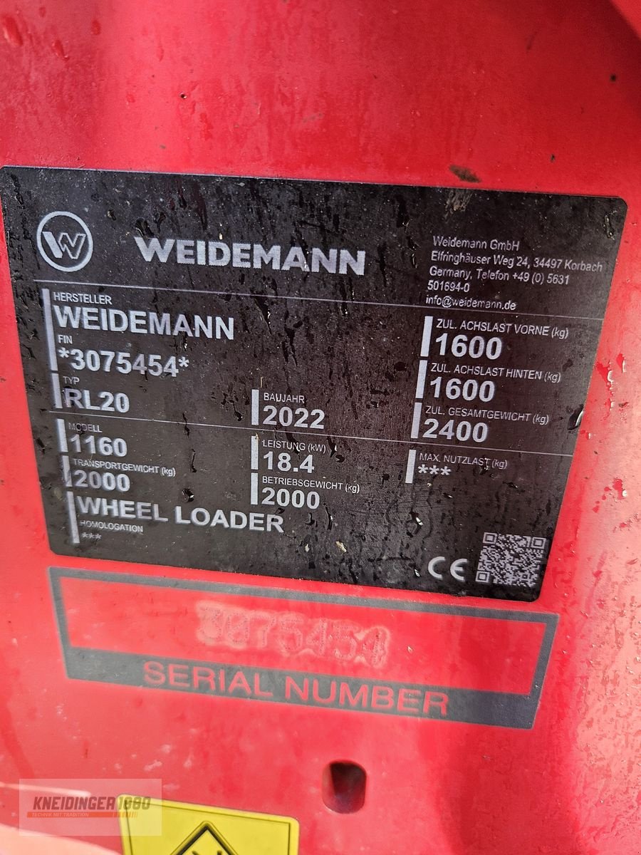Hoflader des Typs Weidemann  1160, Gebrauchtmaschine in Altenfelden (Bild 7)