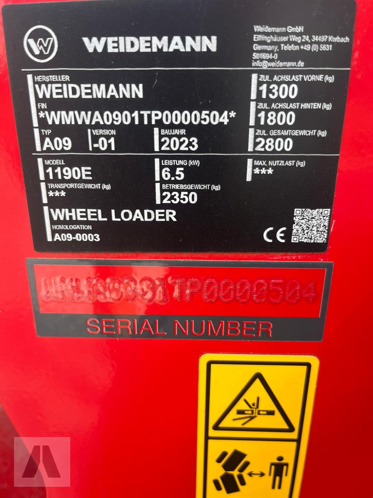 Hoflader of the type Weidemann  1190E, Neumaschine in Schwabmünchen (Picture 9)