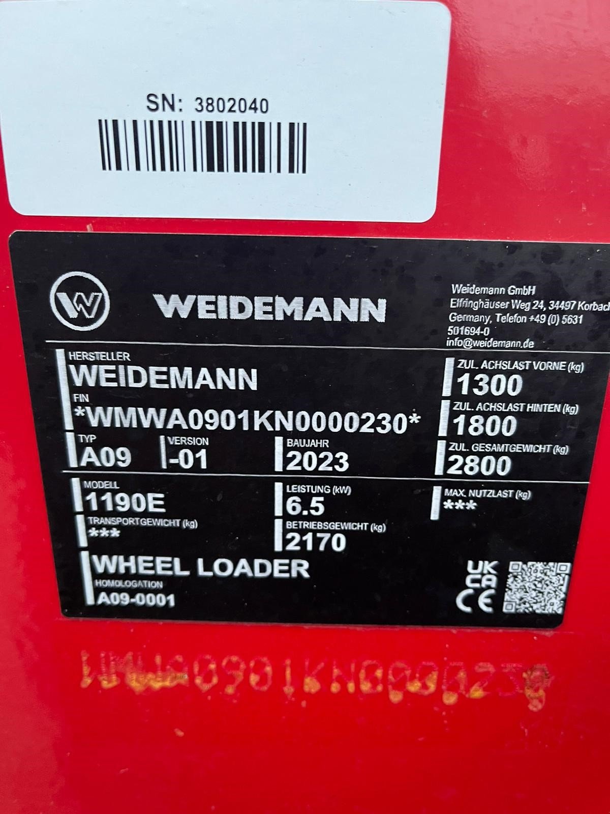 Hoflader of the type Weidemann  1190E, Gebrauchtmaschine in Gudensberg (Picture 4)