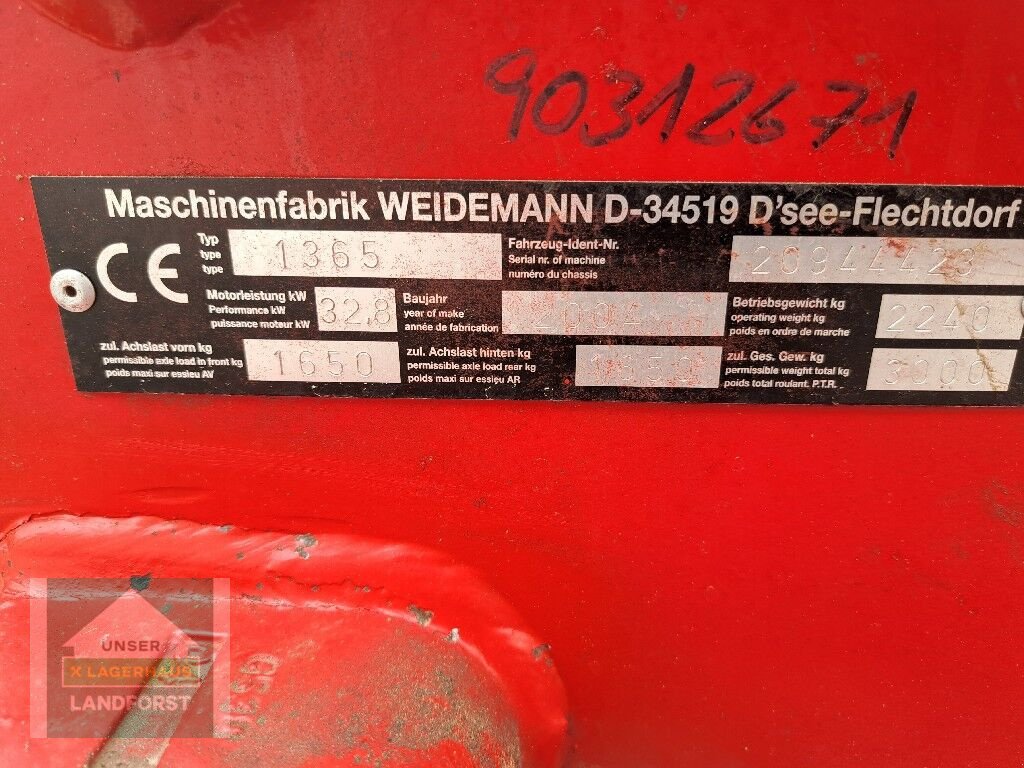 Hoflader типа Weidemann  1365, Gebrauchtmaschine в Kapfenberg (Фотография 7)