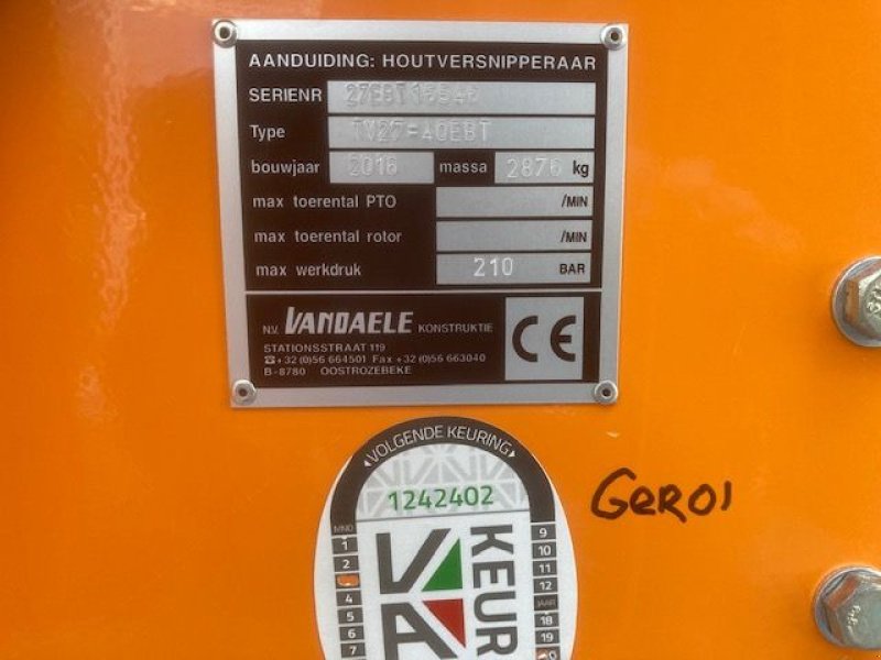 Holzhacker & Holzhäcksler от тип Sonstige Vandaele TV27-40, Gebrauchtmaschine в Wenum Wiesel (Снимка 3)