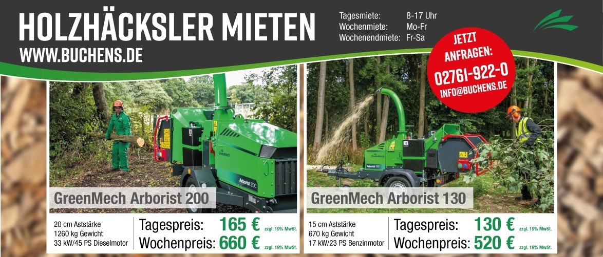 Holzhäcksler & Buschhacker типа GreenMech Arborist130, Mietmaschine в Olpe (Фотография 2)