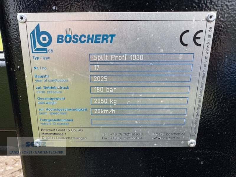 Holzspalter des Typs Boschert Spaltprofi 1030, Neumaschine in Lindenfels-Glattbach (Bild 17)