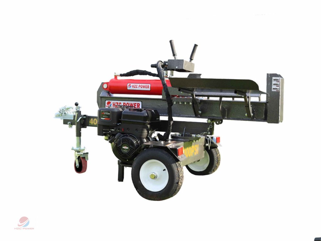 Holzspalter Türe ait HZC Power HS40335 40 t liegend Holzspalter mit Benzinmotor & Stammheber, Neumaschine içinde Krefeld (resim 1)