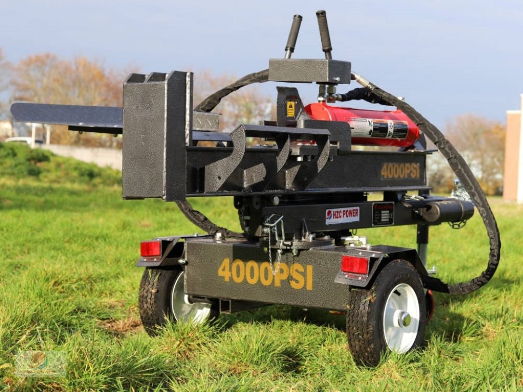 Holzspalter Türe ait HZC Power HS40335 40 t liegend Holzspalter mit Benzinmotor & Stammheber, Neumaschine içinde Krefeld (resim 2)