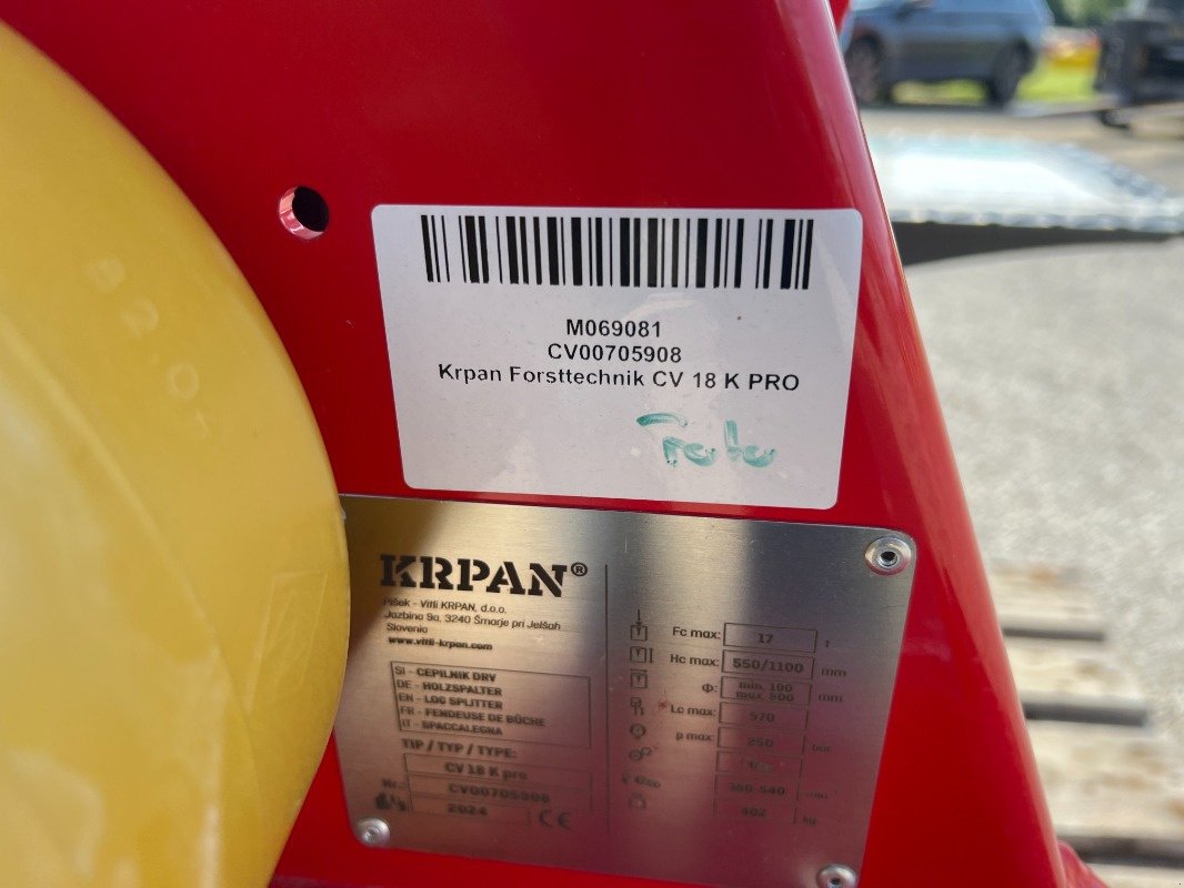 Holzspalter des Typs Krpan CV 18 K PRO, Neumaschine in Steinheim-Bergheim (Bild 6)