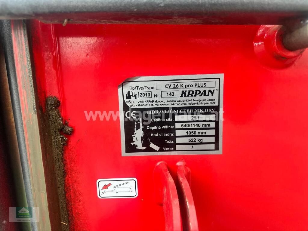 Holzspalter typu Krpan CV 26 K PRO, Gebrauchtmaschine v Klagenfurt (Obrázek 3)