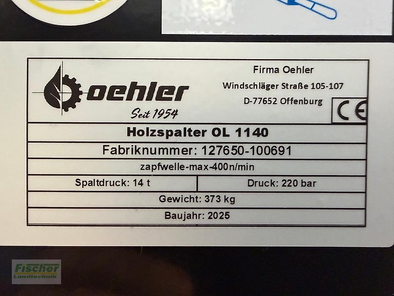 Holzspalter des Typs Oehler OEHLER OL 1140 PROFI, Neumaschine in Kroppach (Bild 5)