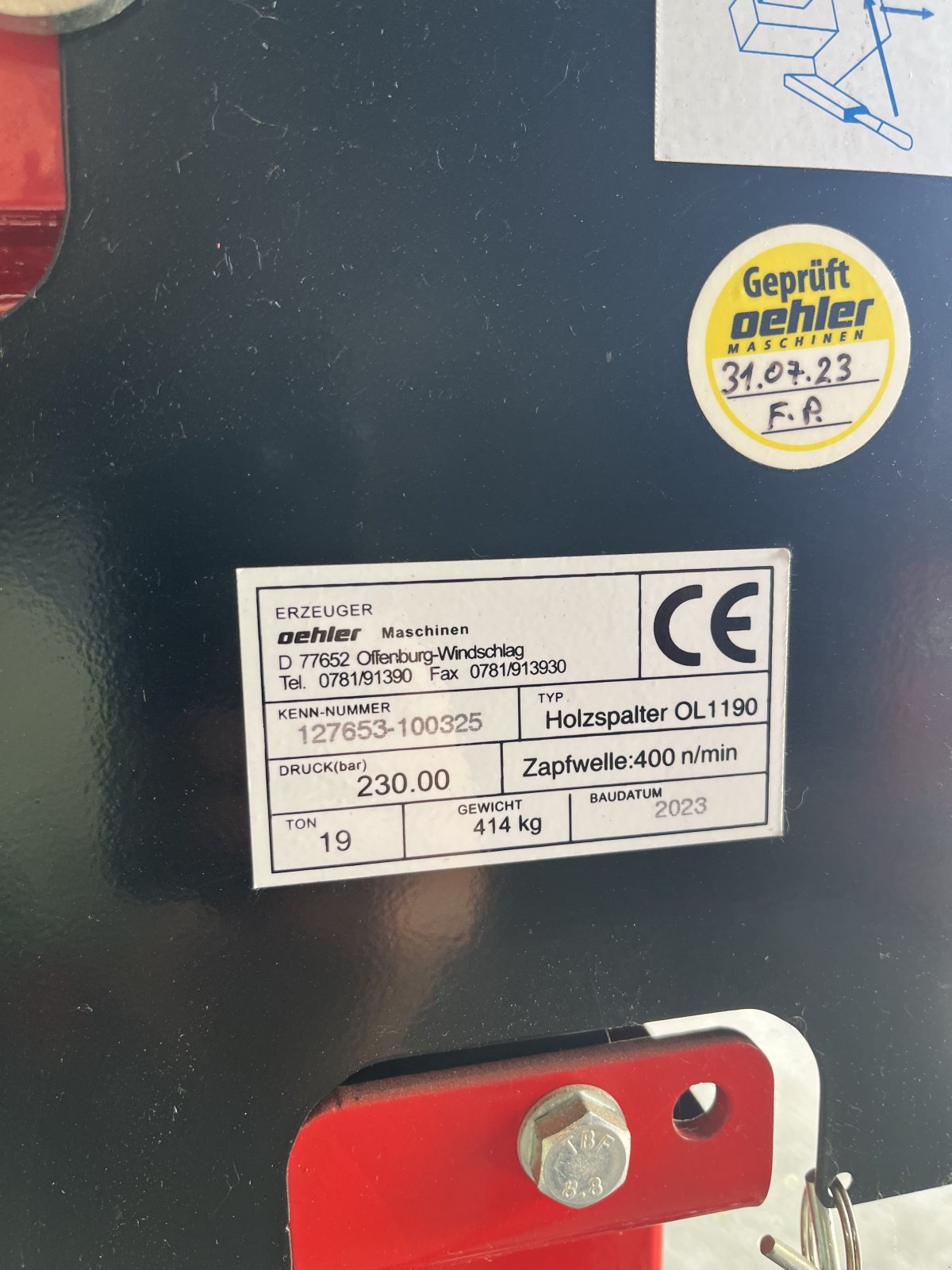 Holzspalter typu Oehler OL1190, Neumaschine v Hagenbüchach (Obrázek 5)