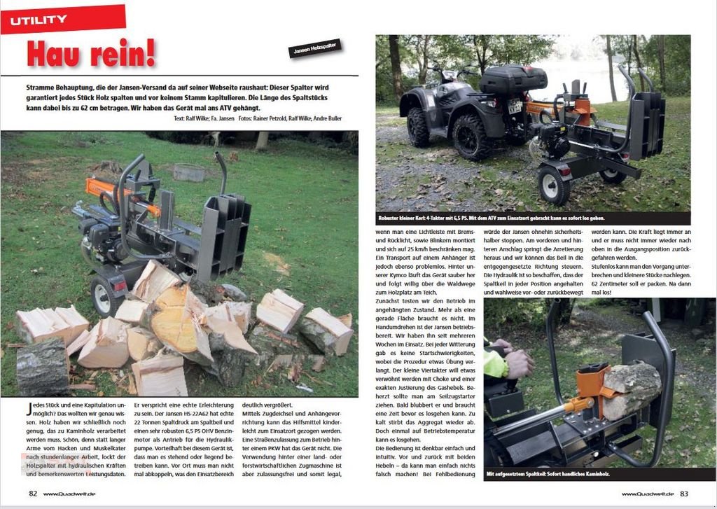 Holzspalter des Typs Sonstige Holzspalter Jansen HS-22A62, 22 t, 62cm, Benzinm, Neumaschine in Eberschwang (Bild 7)