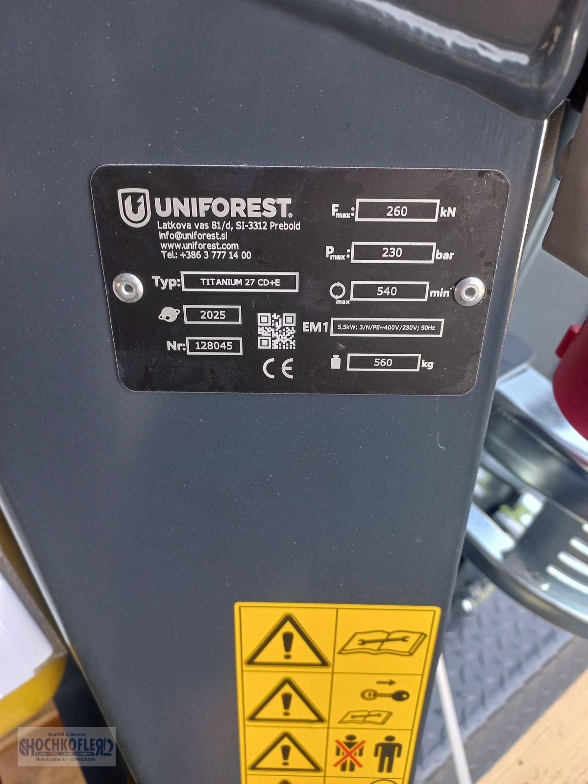 Holzspalter del tipo Uniforest Titanium 27 CD+E, Neumaschine In Wies (Immagine 4)