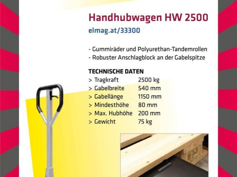Hubgerüst del tipo Sonstige Hubwagen HW 2500, Neumaschine In NATTERNBACH (Immagine 1)