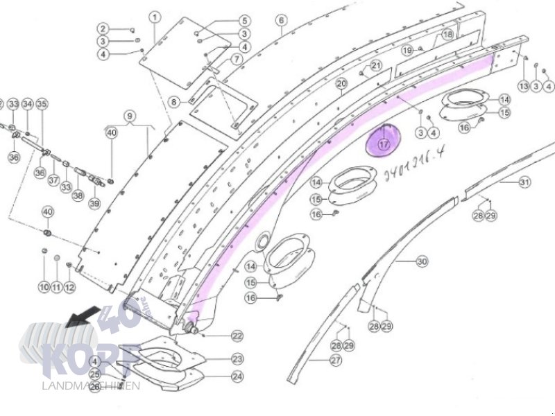 Karosserieteile typu CLAAS Auswurfkrümmer für Jaguar 960-980 (498) NEU, Neumaschine v Schutterzell