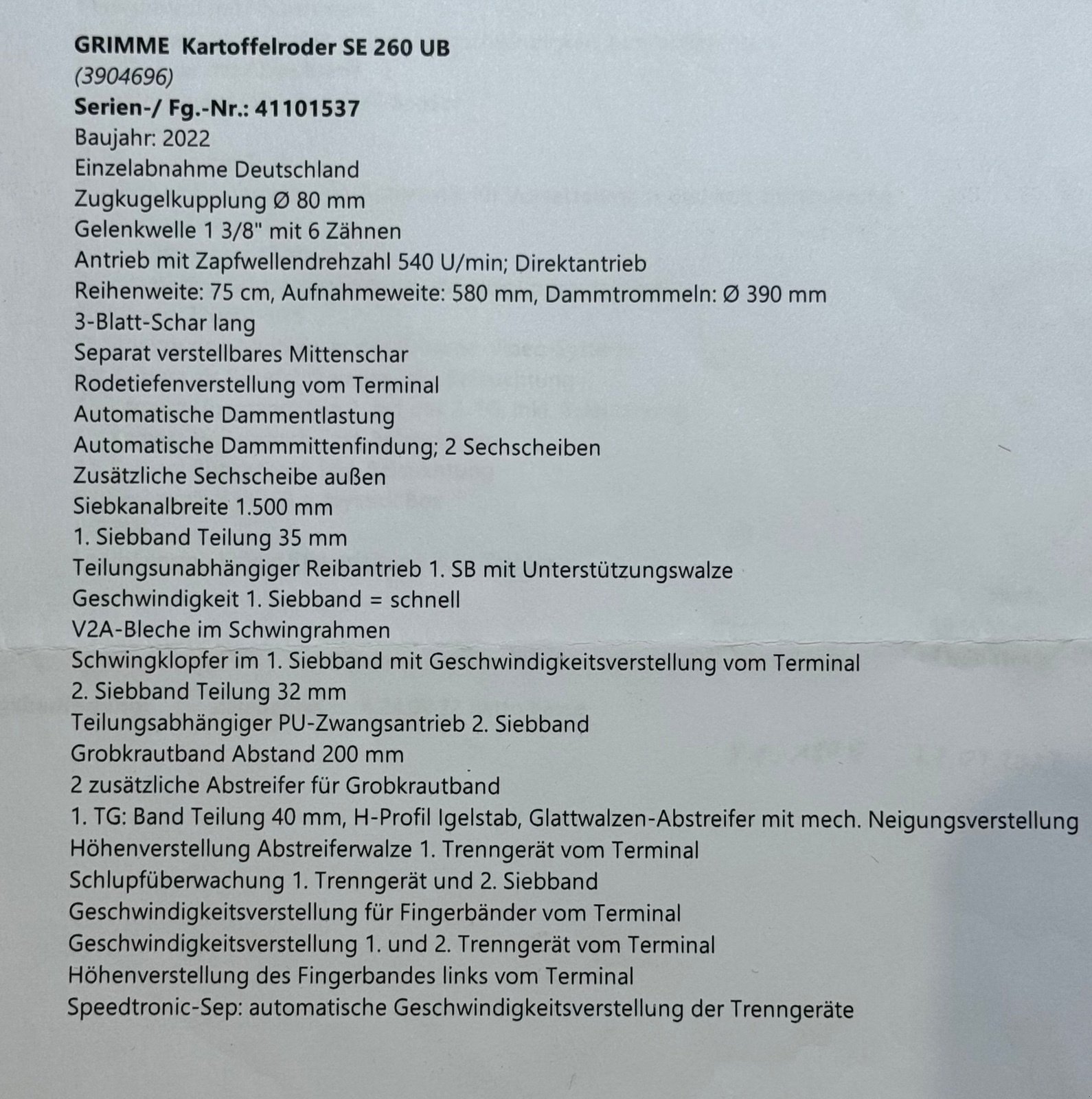 Kartoffelvollernter typu Grimme SE 260, Gebrauchtmaschine v Ehrenburg (Obrázek 24)