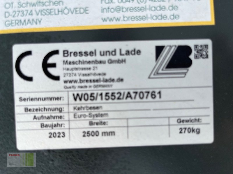 Kehrmaschine типа Bressel & Lade W05 Kehrbesen 2.500 mm, Neumaschine в Risum-Lindholm (Фотография 6)