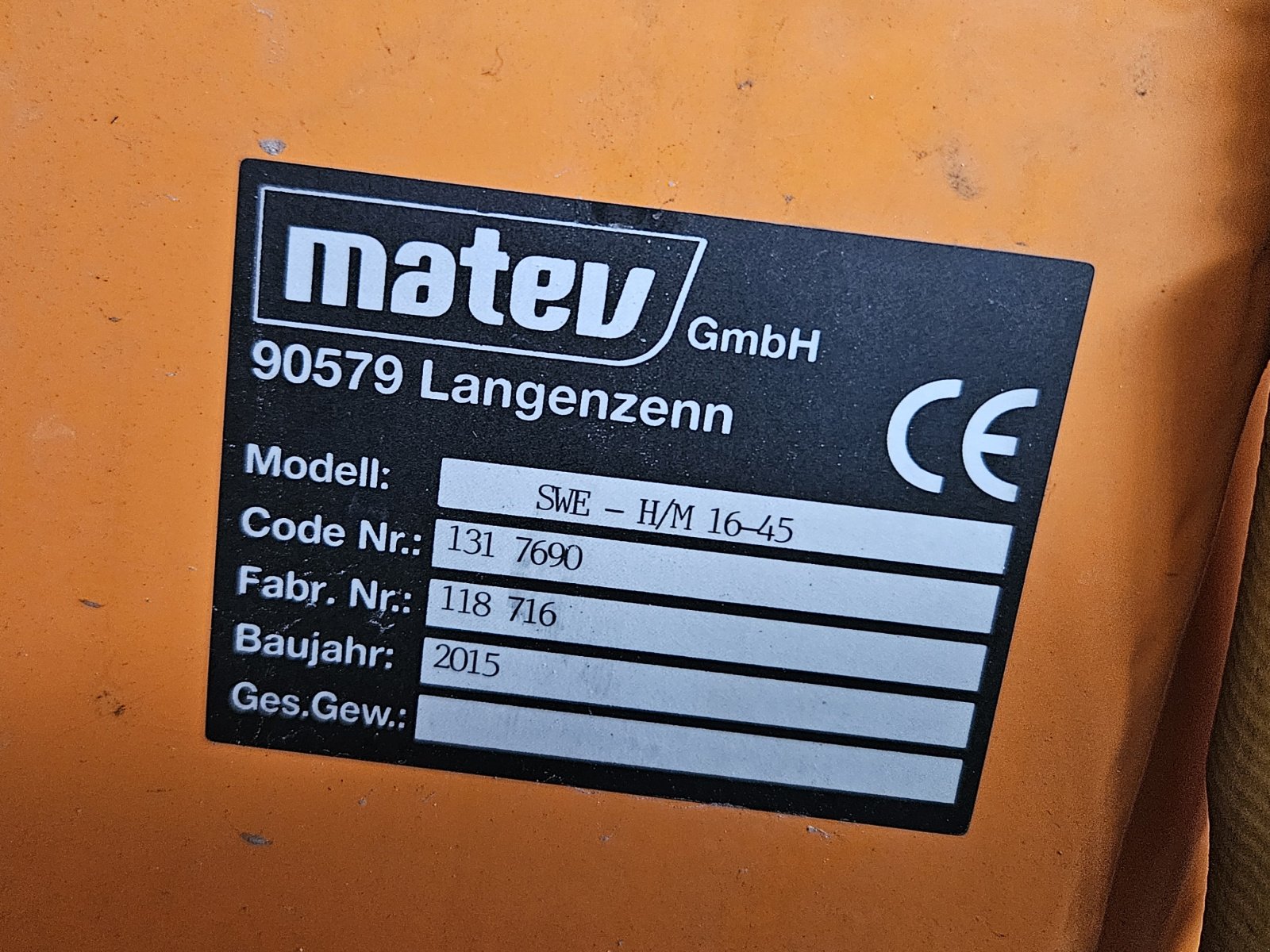 Kehrmaschine typu Matev SWE-H/M 16-45, Gebrauchtmaschine v Neumarkt (Obrázek 2)