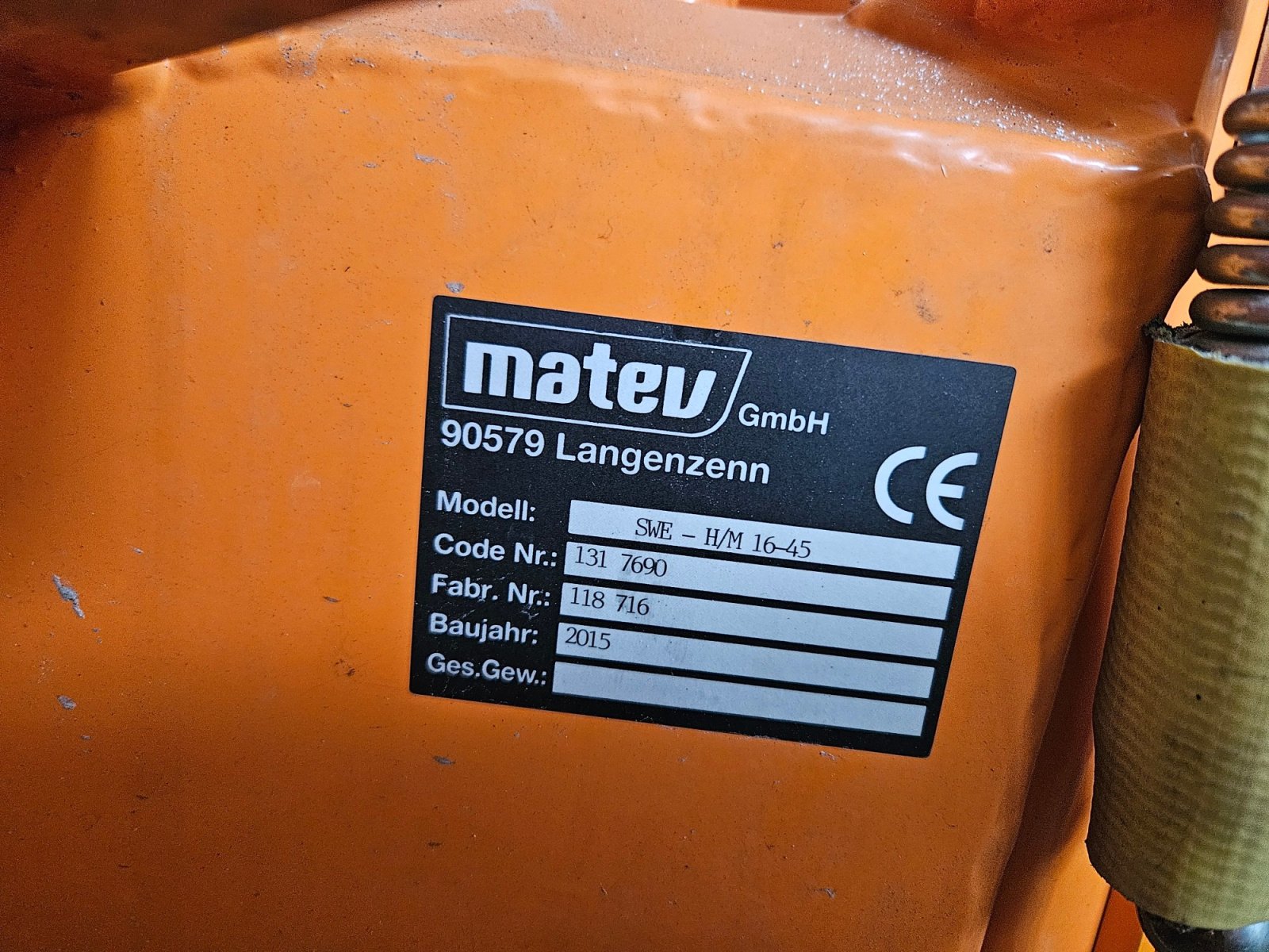 Kehrmaschine typu Matev SWE-H/M16-45, Gebrauchtmaschine w Neumarkt (Zdjęcie 2)