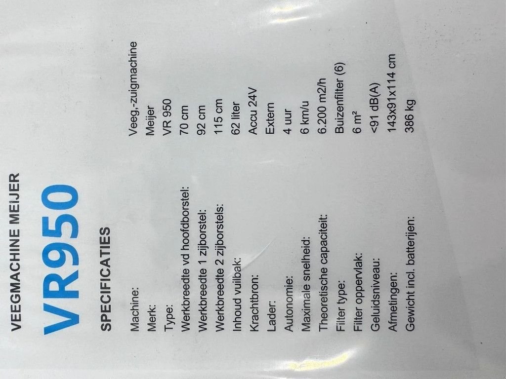 Kehrmaschine des Typs Meijer VR950, Neumaschine in Culemborg (Bild 10)