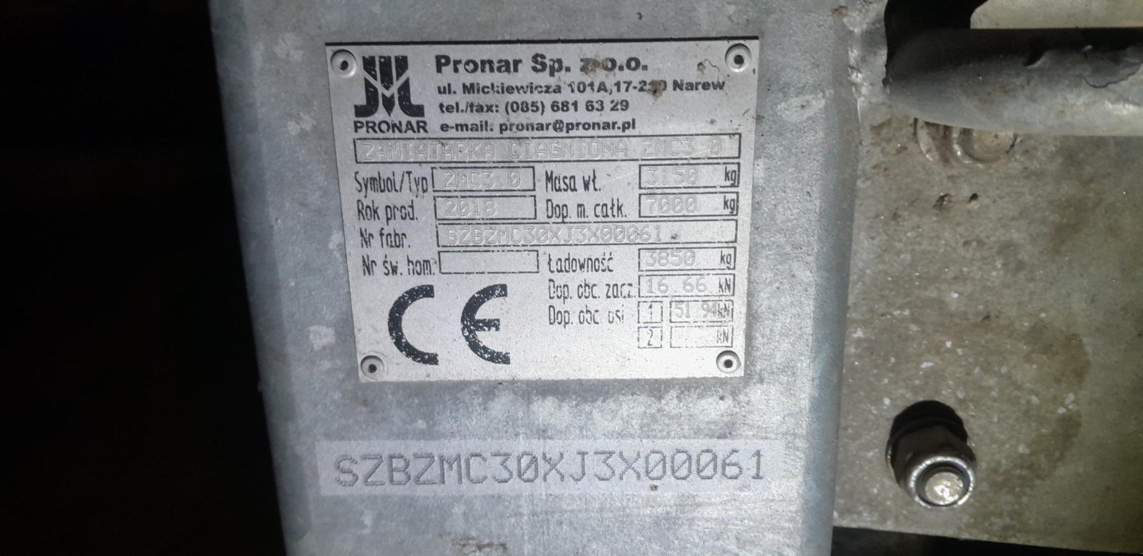 Kehrmaschine типа PRONAR ZMC 2.0, Gebrauchtmaschine в Aalfang (Фотография 11)
