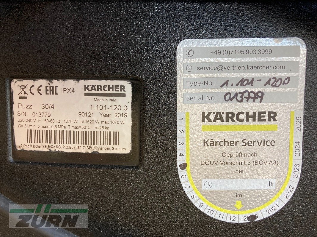 Kehrsaugmaschine a típus Kärcher Puzzi 30/4, Gebrauchtmaschine ekkor: Kanzach (Kép 5)