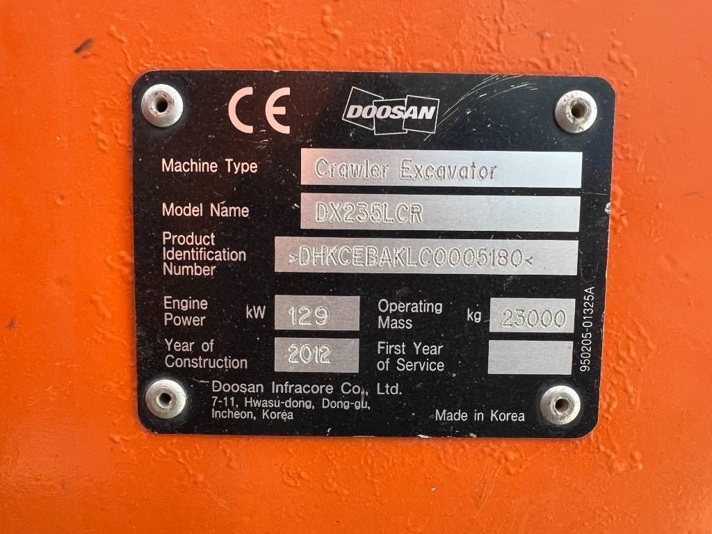 Kettenbagger от тип Doosan DX235LCR, Gebrauchtmaschine в Venlo (Снимка 9)