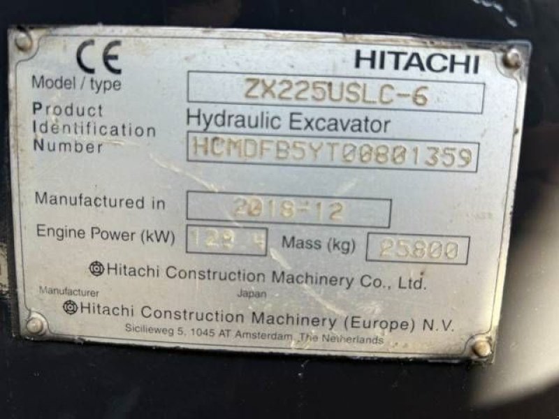Kettenbagger typu Hitachi Zaxis 225 US LC-6, Gebrauchtmaschine v Roosendaal (Obrázek 9)