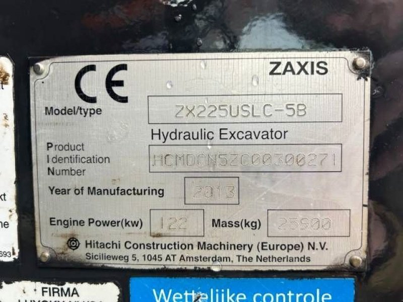 Kettenbagger typu Hitachi Zaxis 225USLC-5B, Gebrauchtmaschine v Roosendaal (Obrázek 10)