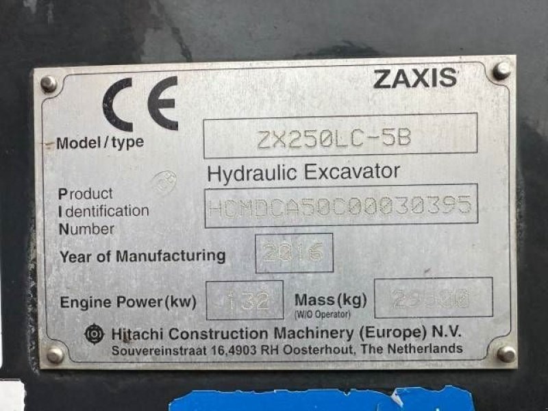 Kettenbagger a típus Hitachi ZX250LC-5B long Reach, Gebrauchtmaschine ekkor: Roosendaal (Kép 9)