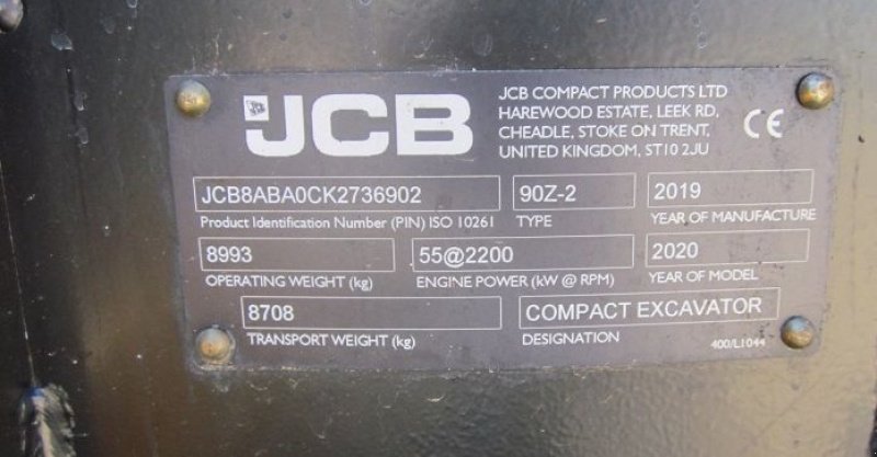 Kettenbagger des Typs JCB 90 Z-2, Gebrauchtmaschine in BRIGNAIS (Bild 5)