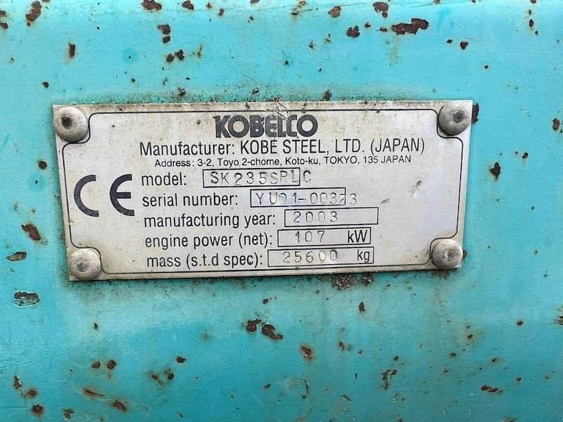 Kettenbagger typu Kobelco SK 235 SR LC, Gebrauchtmaschine v Beveren-Waas Melsele (Obrázek 9)