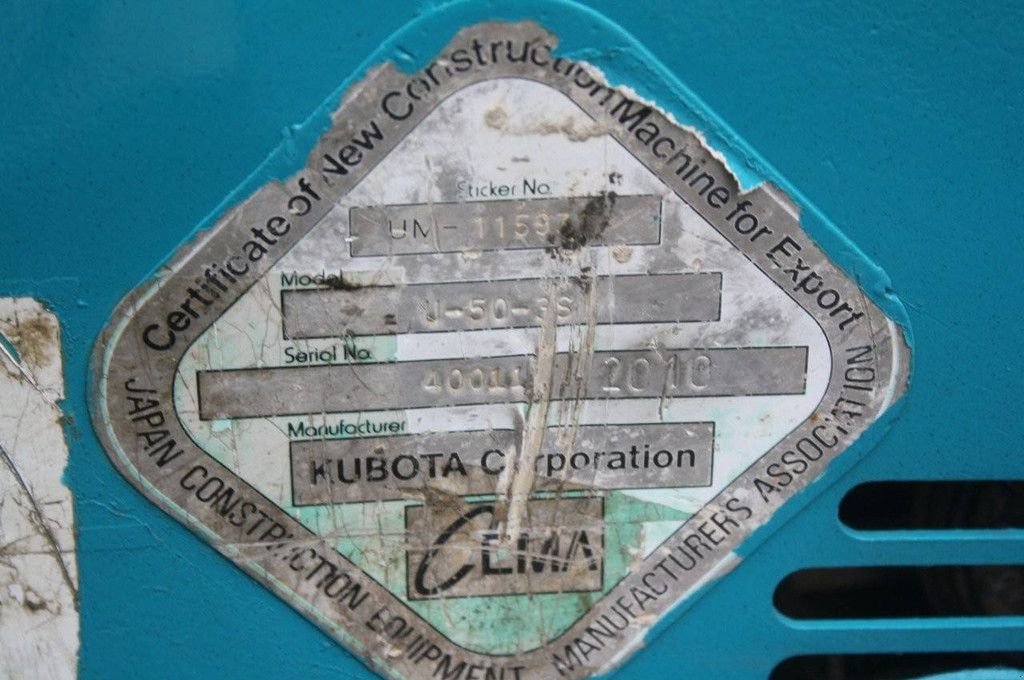 Kettenbagger a típus Kubota U50-3S, Gebrauchtmaschine ekkor: Antwerpen (Kép 10)