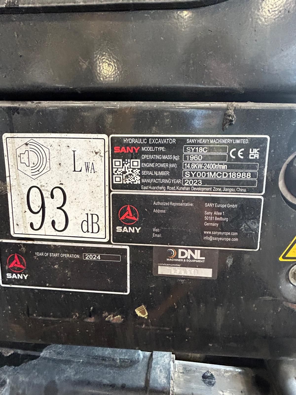 Kettenbagger van het type Sonstige SANY SY18C, Gebrauchtmaschine in Voorhout (Foto 9)