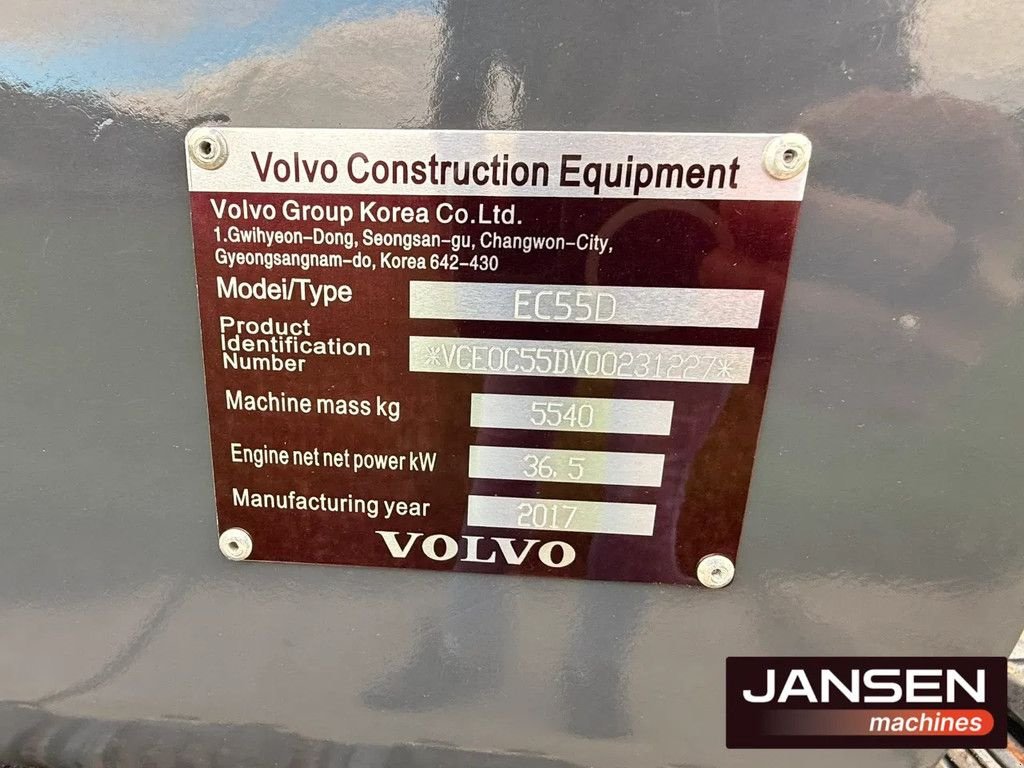 Kettenbagger a típus Volvo ec55d, Gebrauchtmaschine ekkor: Kootwijkerbroek (Kép 4)