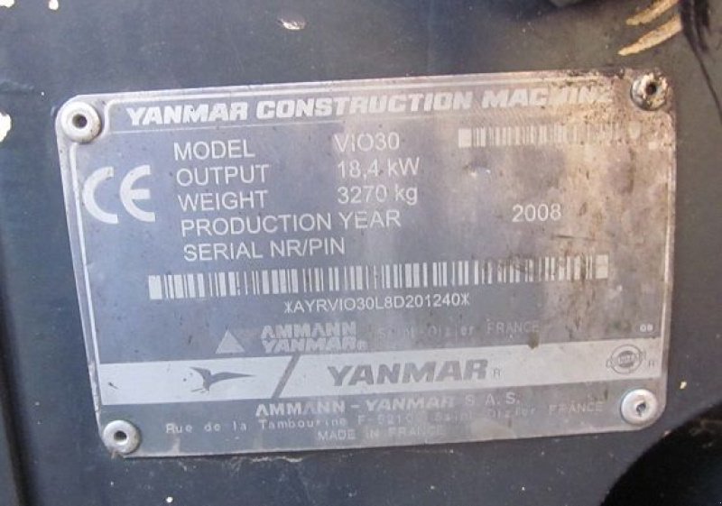 Kettenbagger typu Yanmar VIO30, Gebrauchtmaschine w BRIGNAIS (Zdjęcie 3)