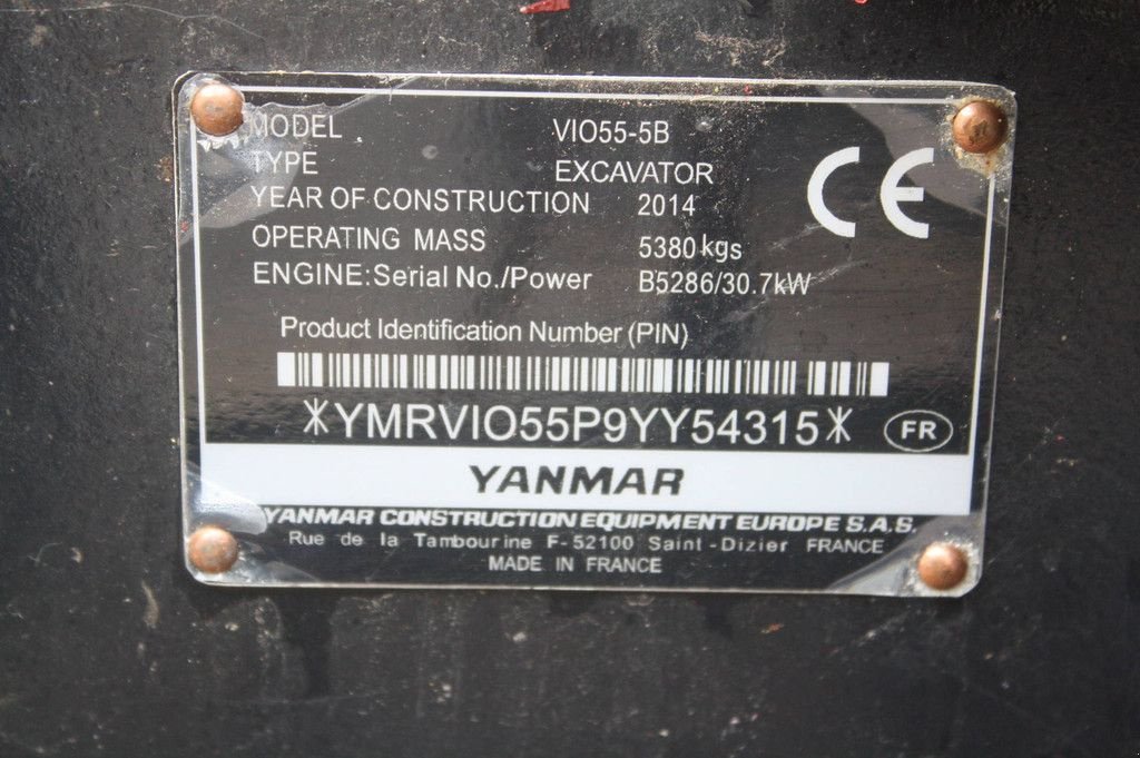 Kettenbagger типа Yanmar VIO55-5B, Gebrauchtmaschine в Antwerpen (Фотография 10)