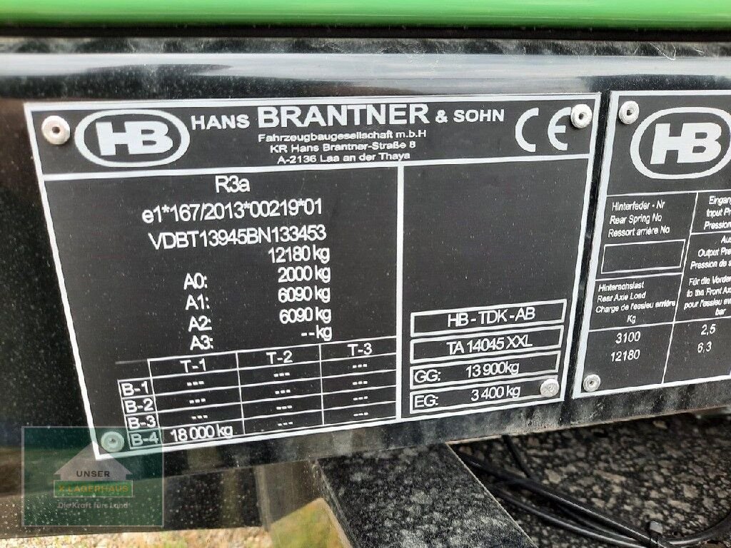 Kipper tip Brantner TA 14045 XXL, Neumaschine in Perg (Poză 5)