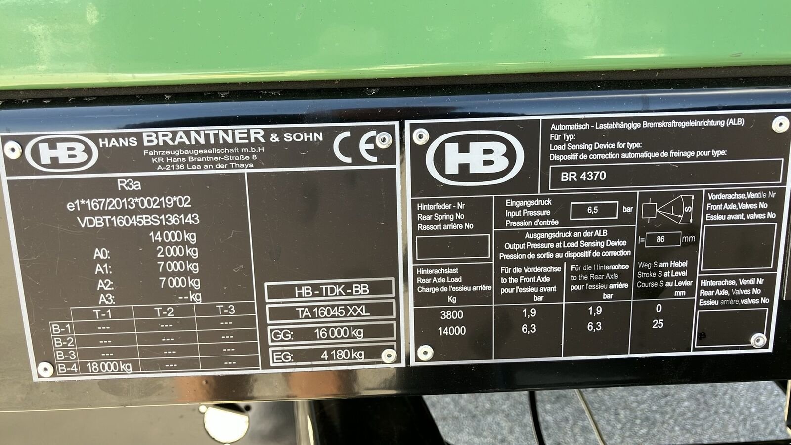 Kipper des Typs Brantner TA 16045/2 XXL, Neumaschine in Zwettl (Bild 16)