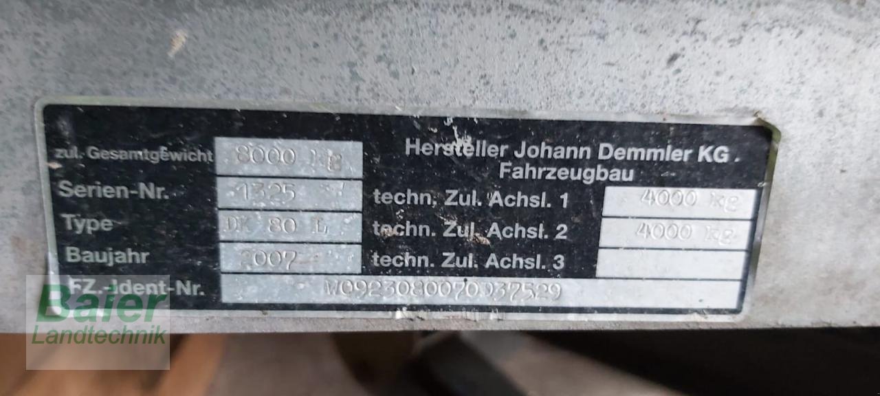 Kipper typu Demmler DK80L, Gebrauchtmaschine v OBERNDORF-HOCHMOESSINGEN (Obrázek 2)