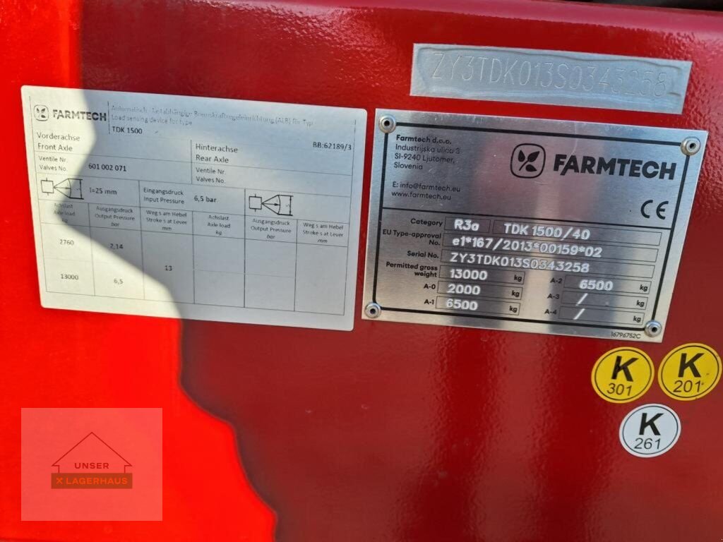Kipper van het type Farmtech TKD 1500 C, Neumaschine in Schlitters (Foto 5)